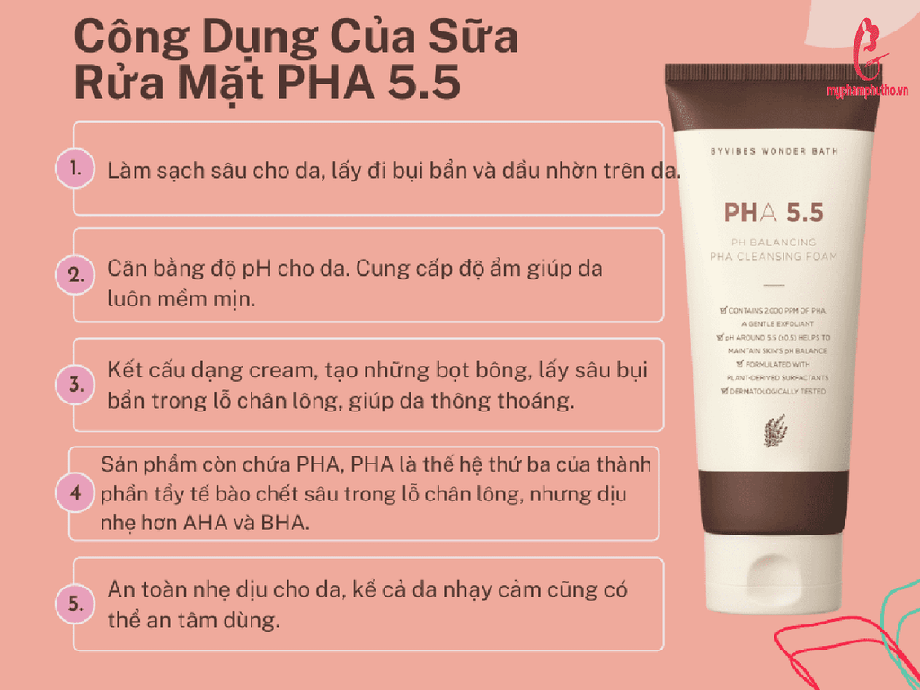 Công dụng Sữa Rửa Mặt PHA 5.5