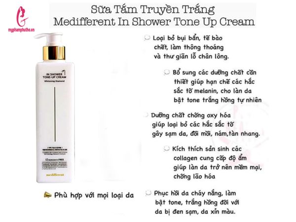 công dụng Sữa tắm truyền trắng Medifferent Hàn Quốc