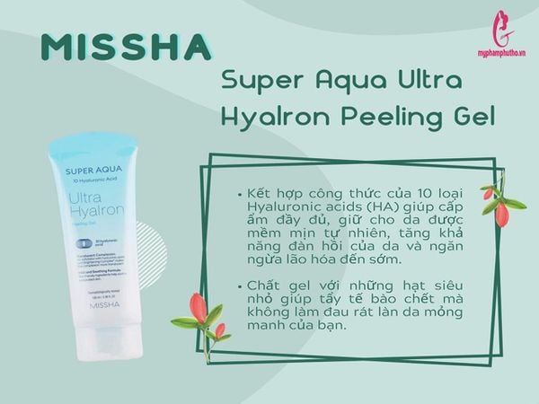công dụng TẨY TẾ BÀO CHẾT MISSHA SUPER AQUA ULTRA HYALRON PEELING GEL