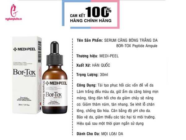 công dụng Tinh chất Medi Peel Bor Tox Peptide Ampoule Serum