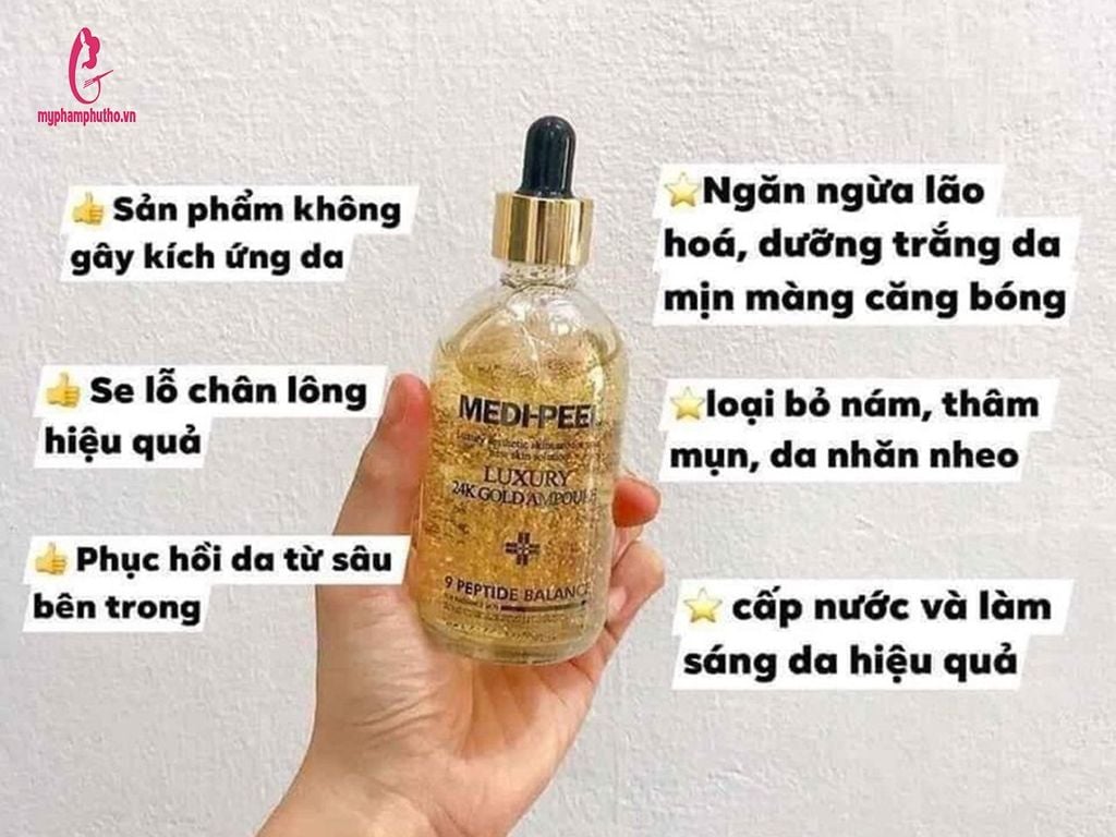 công dụng Tinh Chất Vàng Medi Peel Luxury 24K Gold Ampoule