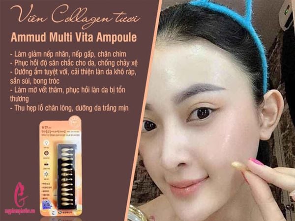 công dụng Vỉ Serum Collagen tươi Ammud 12 viên Hàn Quốc