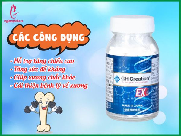 công dụng Viên uống tăng chiều cao GH Creation EX Nhật Bản