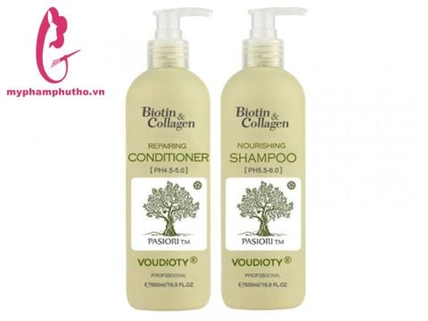 Dầu Gội Biotin & Collagen Conditioner màu xanh