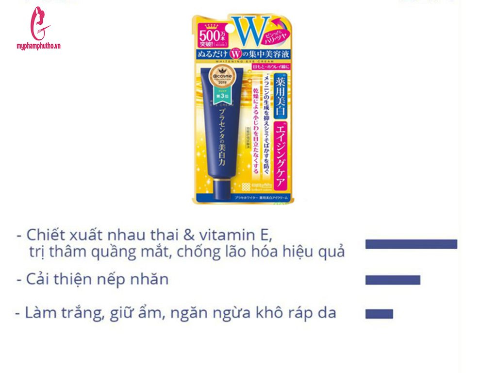 công dụng Kem dưỡng mắt Meishoku Placenta Medicated Whitening Eye Cream 30g