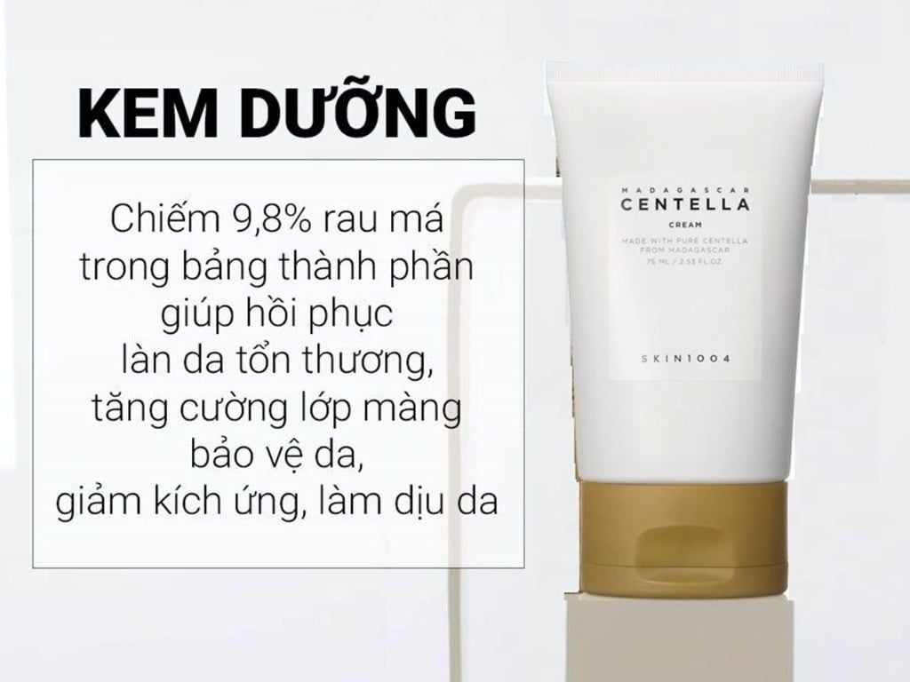 công dụng Kem Dưỡng Rau Má Trị Mụn Skin 1004 Madagascar Centella Asiatica