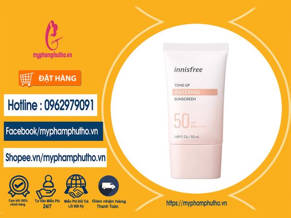 Kem chống nắng Innisfree Tone Up Watering Sunscreen SPF 50+ PA ++++ ( DA KHÔ) Mua Ở Đâu