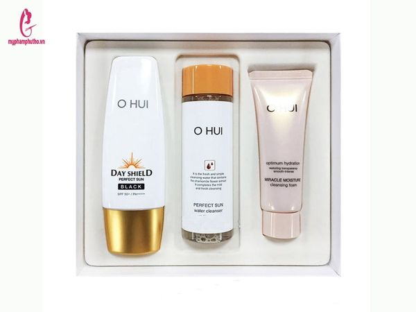set 3  mỹ phẩm Ohui Bộ Kem chống nắng OHUI Day Shield Perfect Sun Black Special Set