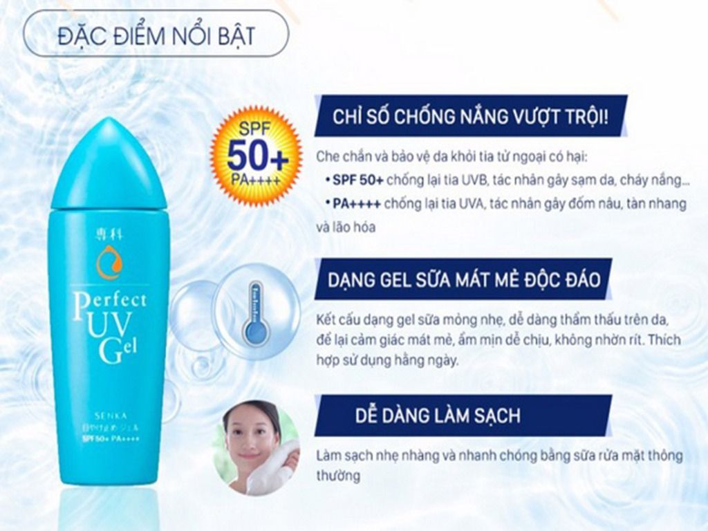 gel Kem chống nắng Senka Perfect UV SPF 50+ PA++++