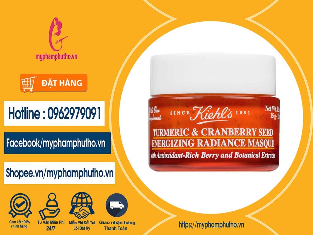 Mặt Nạ Nghệ Kiehl's Tumeric & Cranberry Seed Energizing Radiance Masque mua ở đâu