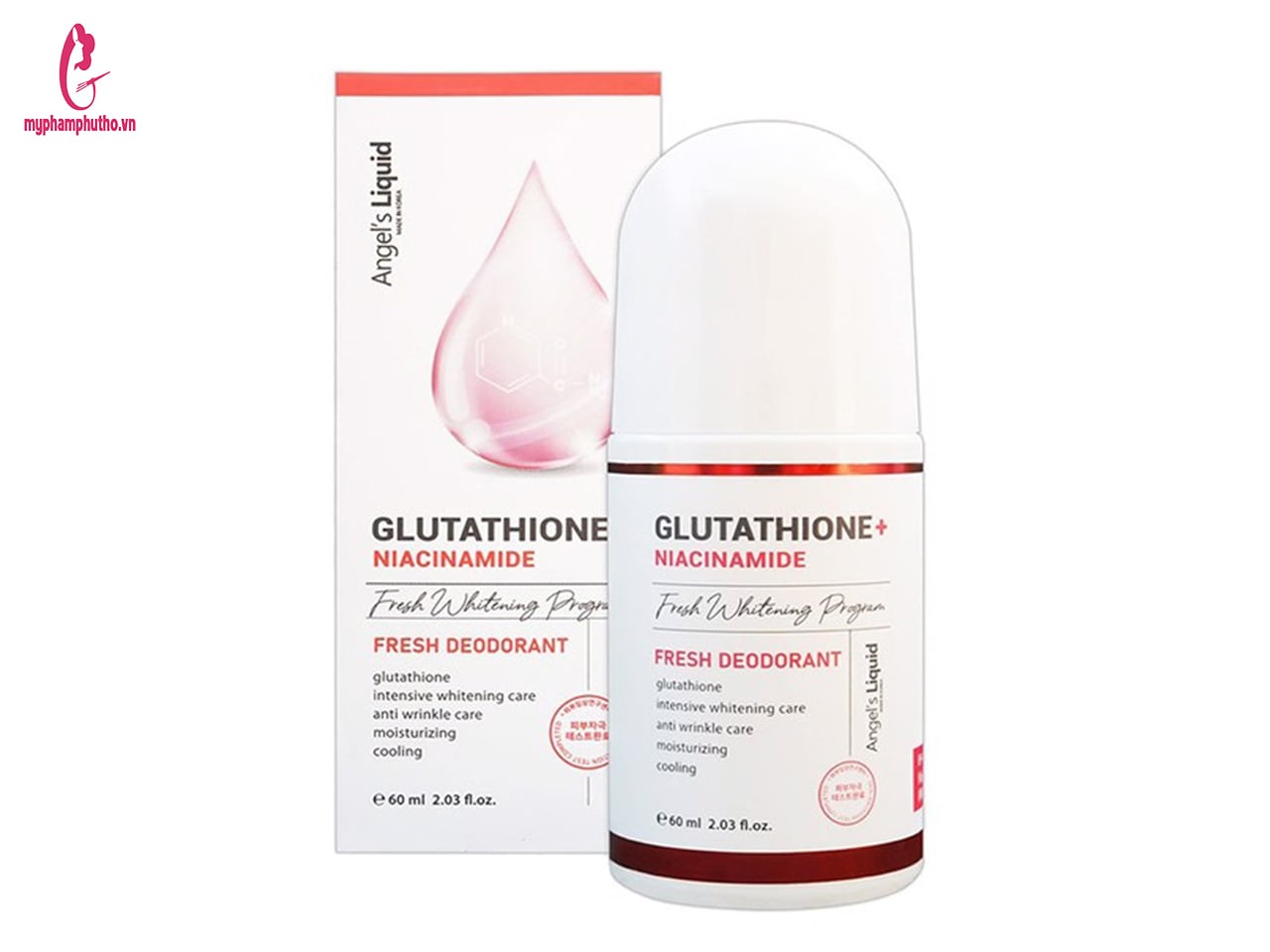 review lăn nách glutathione Lăn nách khử mùi Glutathione Fresh Up Whitening Angel's Liquid – myphamphutho.vn