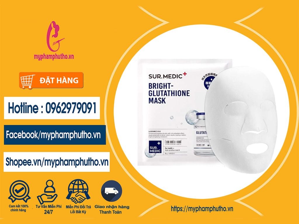 Mặt nạ dưỡng trắng Sur. Medic Bright Glutathione Mask mua ở đâu