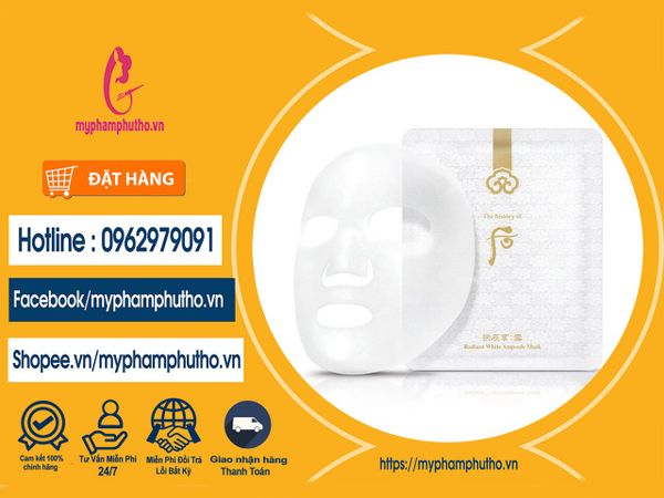 Mặt nạ trắng da cao cấp Radiant White Amploule Mask WHOO Mua ở đâu