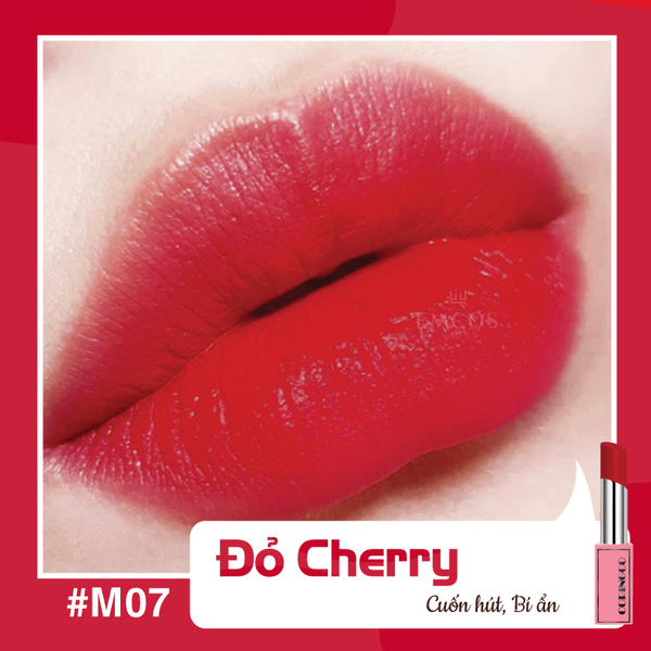 Son thỏi Coringco siêu Lì không chì chính hãng Hàn Quốc màu 07 đỏ cherry