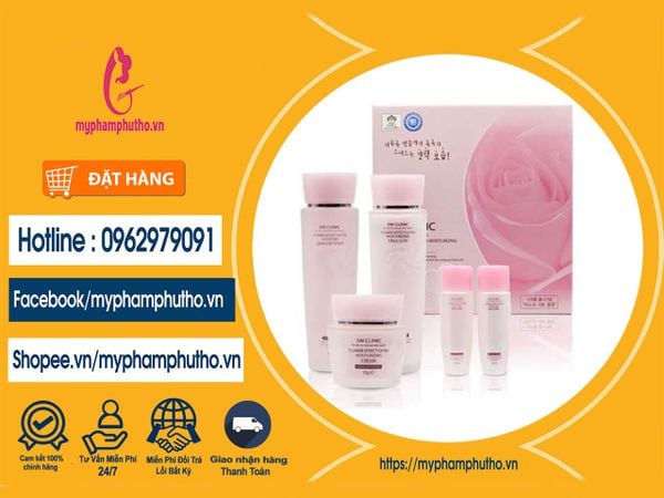 Bộ Dưỡng Hoa Hồng 3W Clinic Flower Effect Extra Moisturizing Skin Care 5in1 Mua ở Đâu
