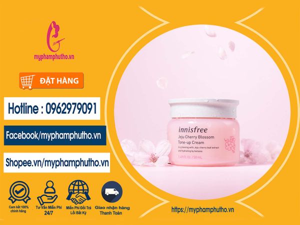 Kem Dưỡng Trắng innisfree jeju cherry blossom tone up cream màu hồng ( Ban Ngày ) Mua ở Đâu