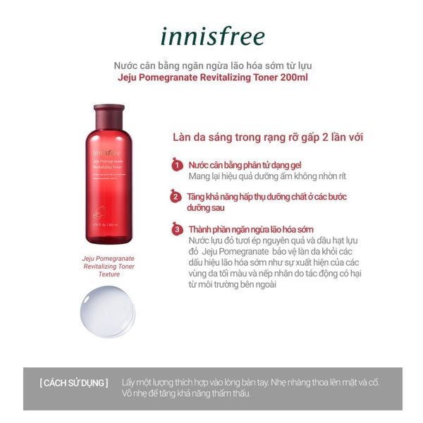 công dụng Nước cân bằng Lựu đỏ Innisfree ( Toner )