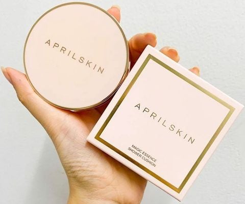 Phấn nước April Skin Magic Essence Shower Cushion màu hồng