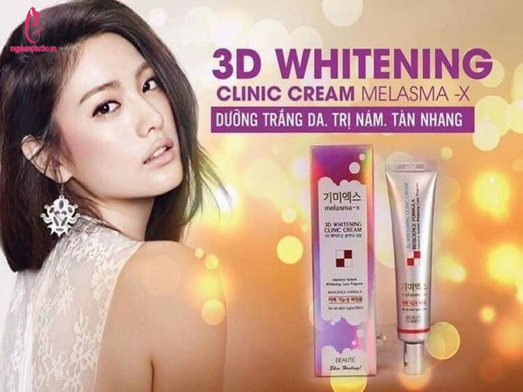 review Kem trị nám 3D Whitening Clinic Cream Melasma