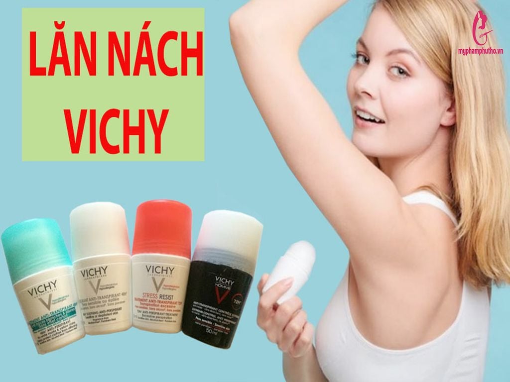 Review Lăn khử mùi hôi nách Vichy của Pháp màu xanh