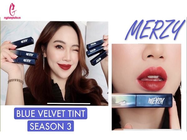 review Son Kem Merzy The First Velvet Lip Tint Season 3 Blue Vỏ Xanh