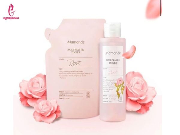 set nước hoa hồng mamonde gồm chai và túi