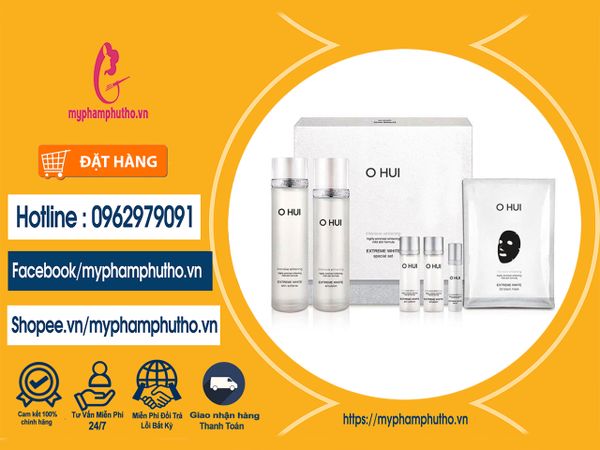 Set Ohui dưỡng trắng nước cân bằng, sữa dưỡng full size Mua ở Đâu