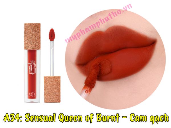 son kem black rouge màu A34: Sensual Queen of Burnt - Cam gạch