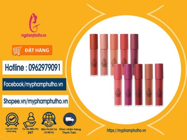 Son Kem Lì 3CE Soft Lip Lacquer  ( Full Bảng Màu ) Mua Ở Đâu