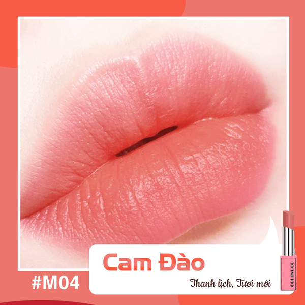 Son thỏi Coringco siêu Lì không chì chính hãng Hàn Quốc màu 04 cam đào