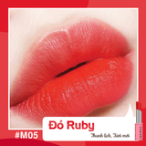 Son thỏi Coringco siêu Lì không chì chính hãng Hàn Quốc màu 05 đỏ ruby