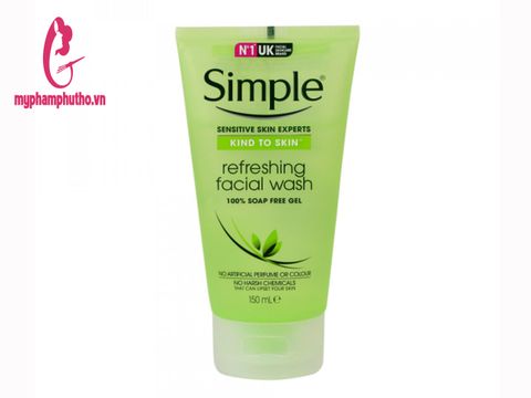 Sữa rửa mặt dạng gel Simple Kind To Skin Refreshing Facial Wash Gel