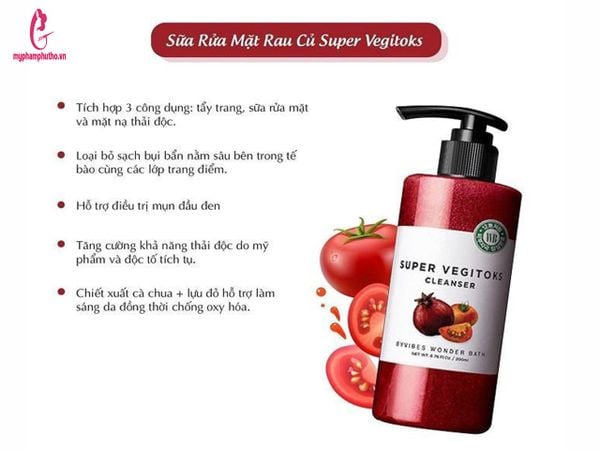 Sữa rửa mặt rau củ màu đỏ