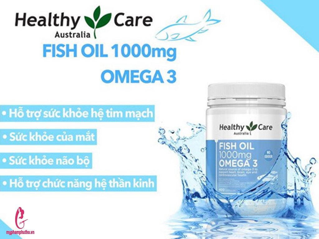 công dụng Viên uống Omega 3 Fish Oil 1000mg Healthy Care 400 viên