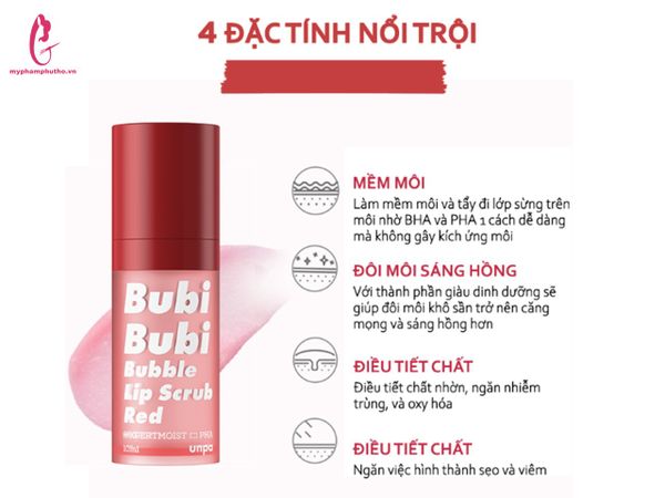 công dụng Tẩy Da Chết Môi Unpa Bubi Bubi Lip Hàn Quốc