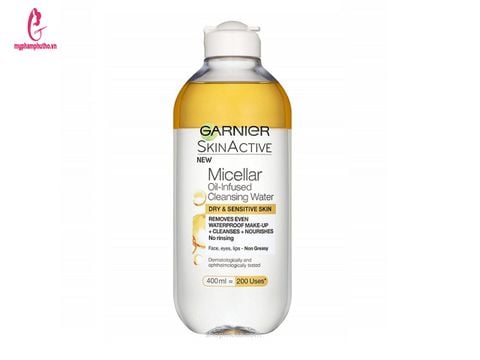 Tẩy trang Garnier Skin Active Oil Infused Micellar Cleansing Water (nắp trắng)
