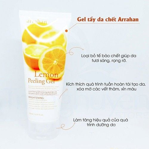Tẩy tế bào chết Arrahan Lemon White Peeling Gel hương cam