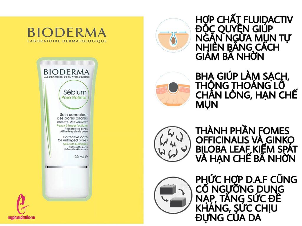 thành phần Kem Se lỗ chân lông Bioderma Sebium Pore Refiner 30ml