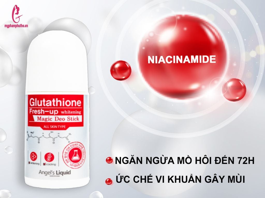 Thành phần Lăn khử mùi Glutathione Fresh Up Whitening Angel’s Liquid