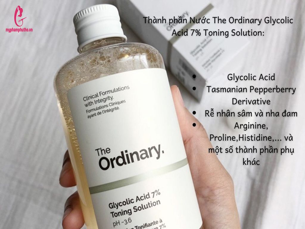 thành phần Nước Cân Bằng The Ordinary Glycolic Acid 7% Toning Solution