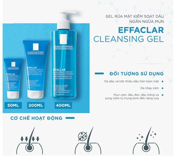 Sữa rửa mặt La Roche Posay Effaclar 400ml | Da dầu khô nhạy cảm –  myphamphutho.vn