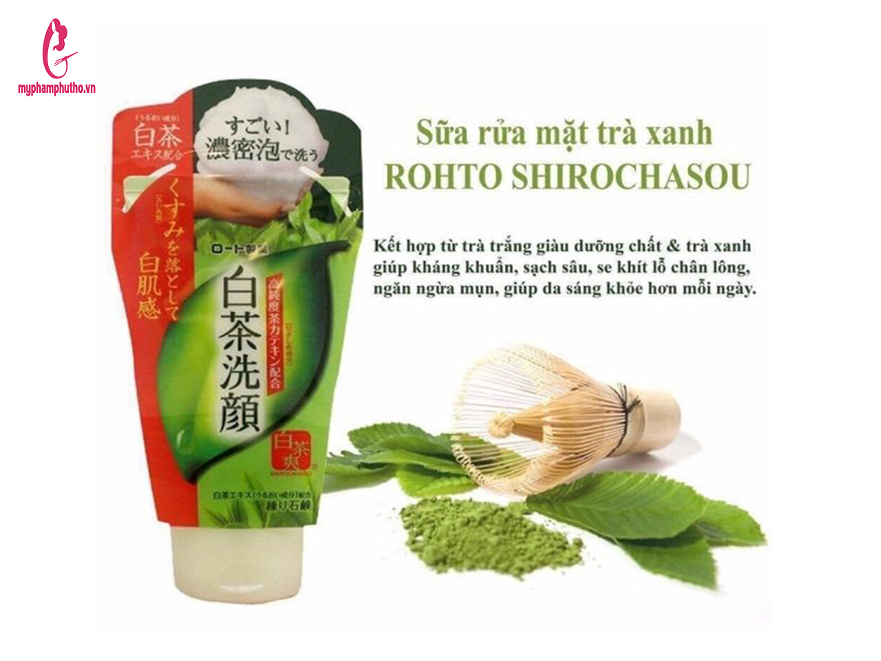 Thành phần sữa rửa mặt trà xanh Rohto Shirochasou Green Tea Foam
