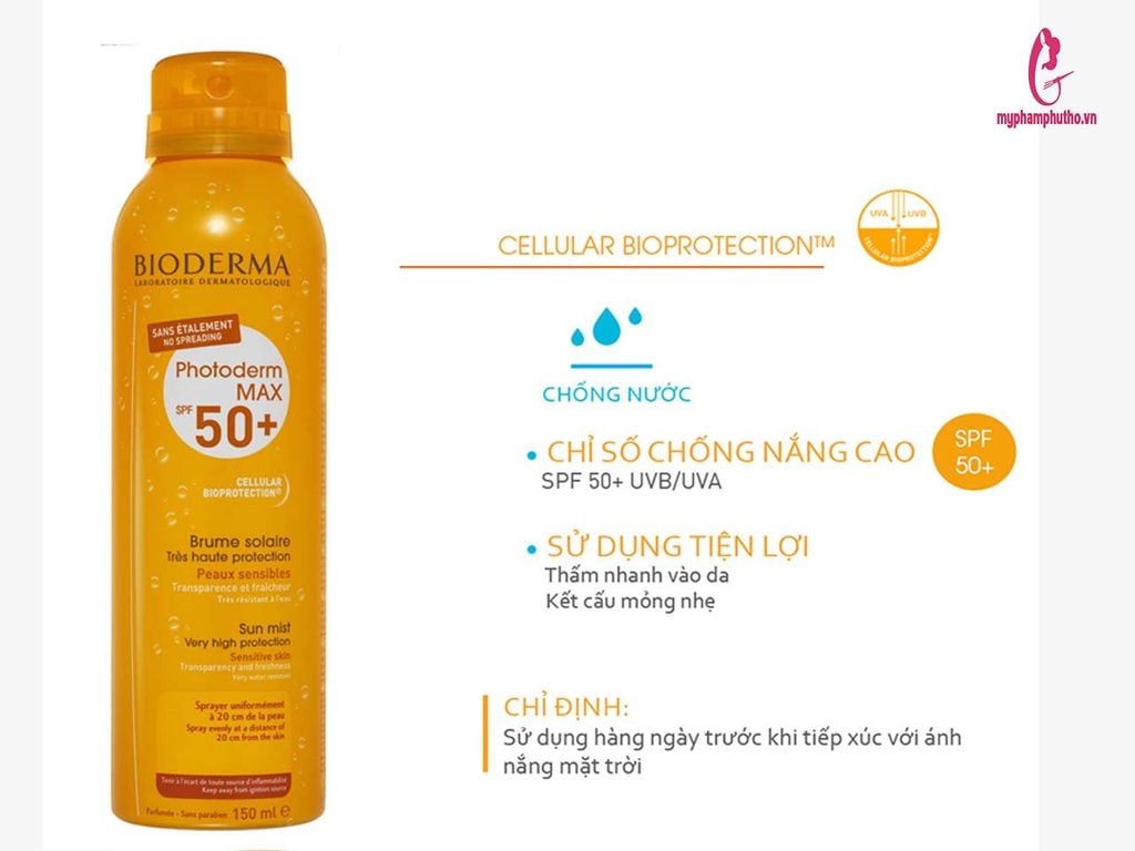 thành phần Xịt chống nắng Bioderma Photoderm Max SPF 50+