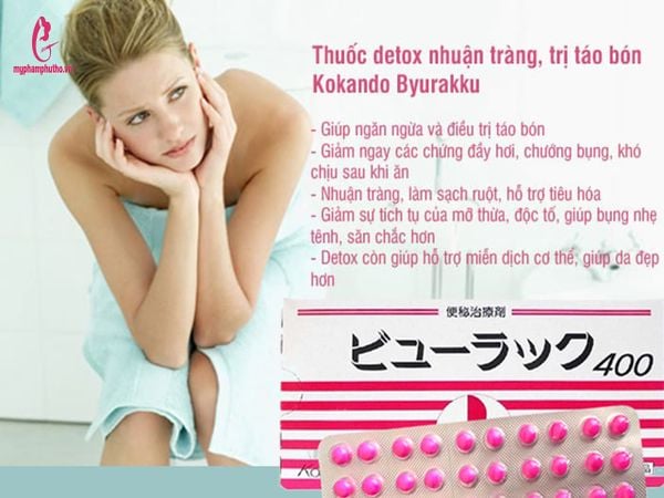 Thuốc detox nhuận tràng, trị táo bón Kokando Byurakka Nhật