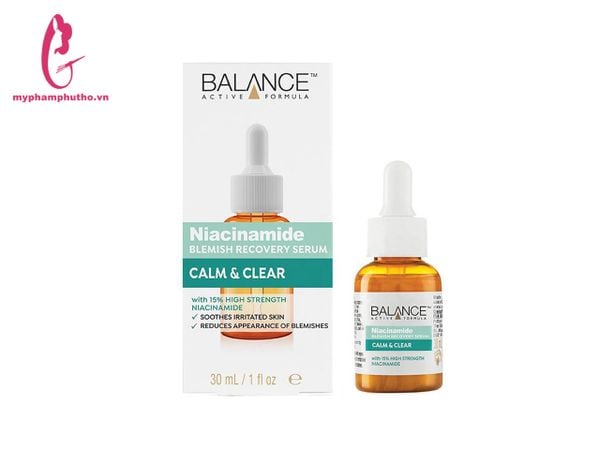 Tinh Chất Trị Mụn Balance Niacinamide Calm & Clear xanh