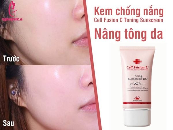 hướng dẫn sử dụng kem chống nắng cell fusion c màu hồng