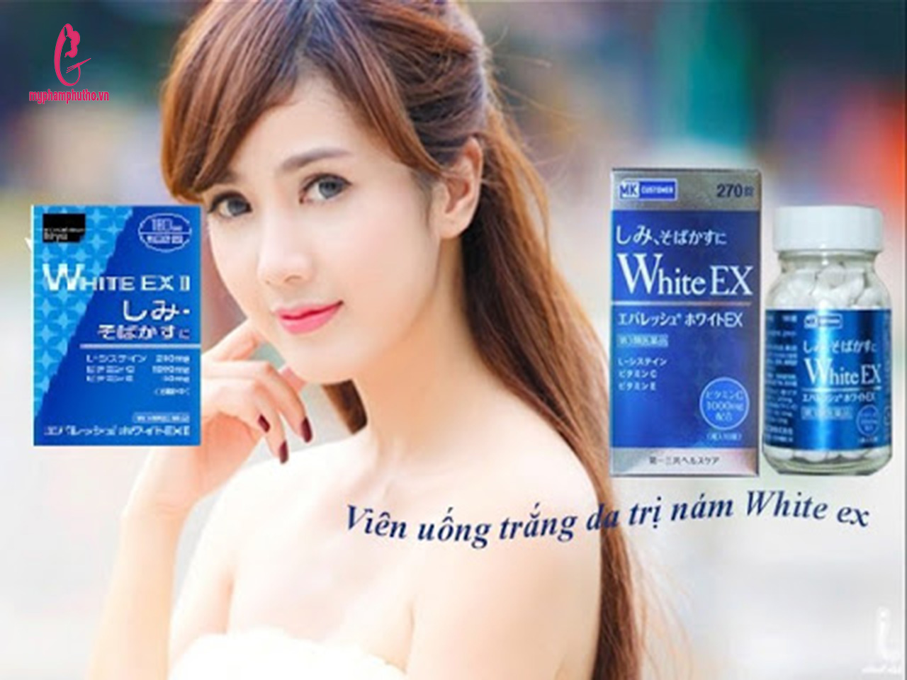 Chinh Hang Vien Uống Lam Trắng Da Trị Nam White Ex Nhật Bản Myphamphutho Vn
