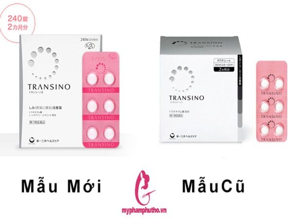 Viên uống trị nám tàn nhang Transino 240v Nhật Bản mẫu mới và mẫu cũ