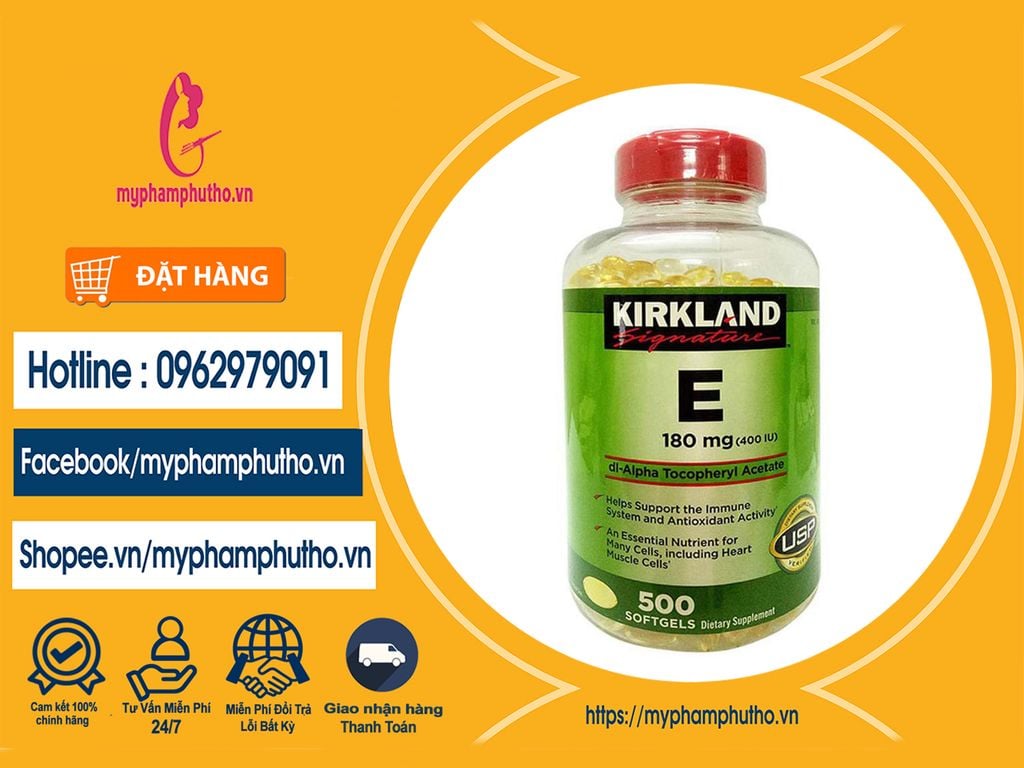 Viên uống Vitamin E Vàng 400 IU Kirkland Mỹ mua ở đâu