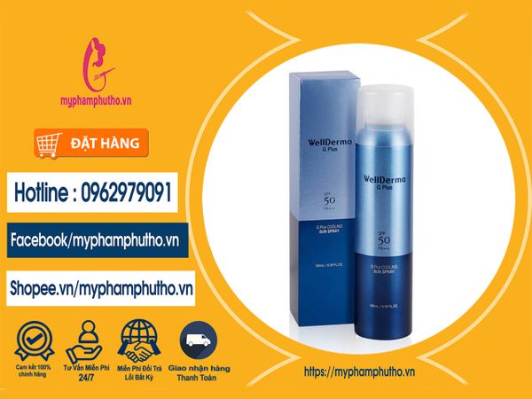 Xịt chống nắng WellDerma G Plus Cooling Sun Spray Mua ở Đâu